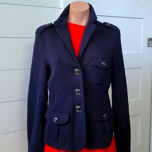 TALBOTS Military style Navy Blue blazer | size Small